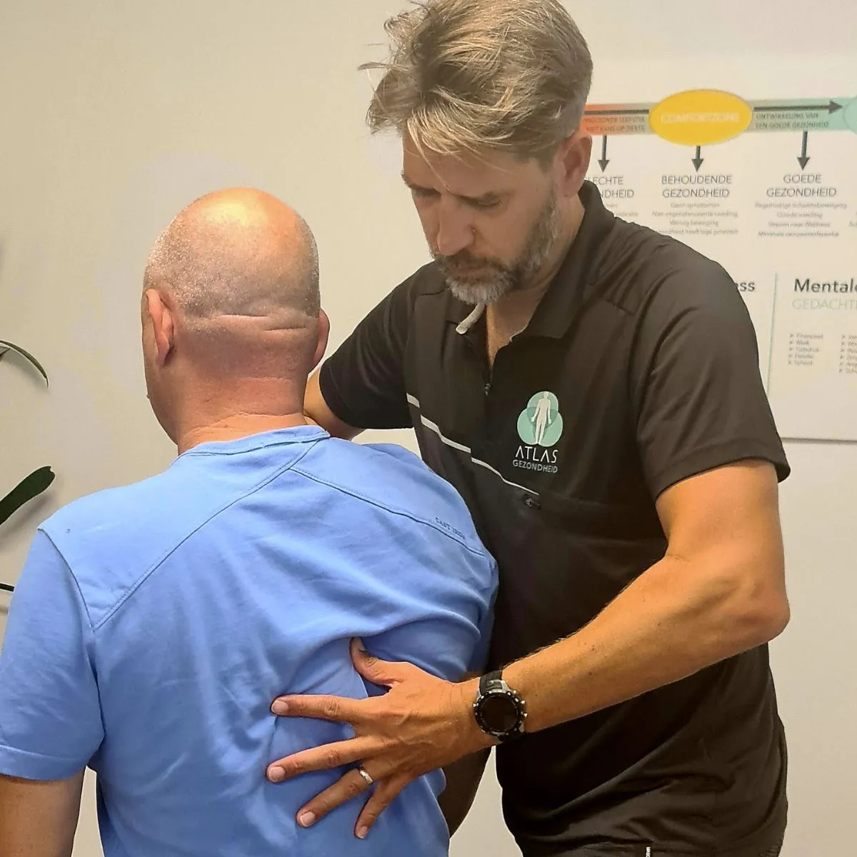 Onderzoek van de rug door een chiropractor van Atlas Gezondheid