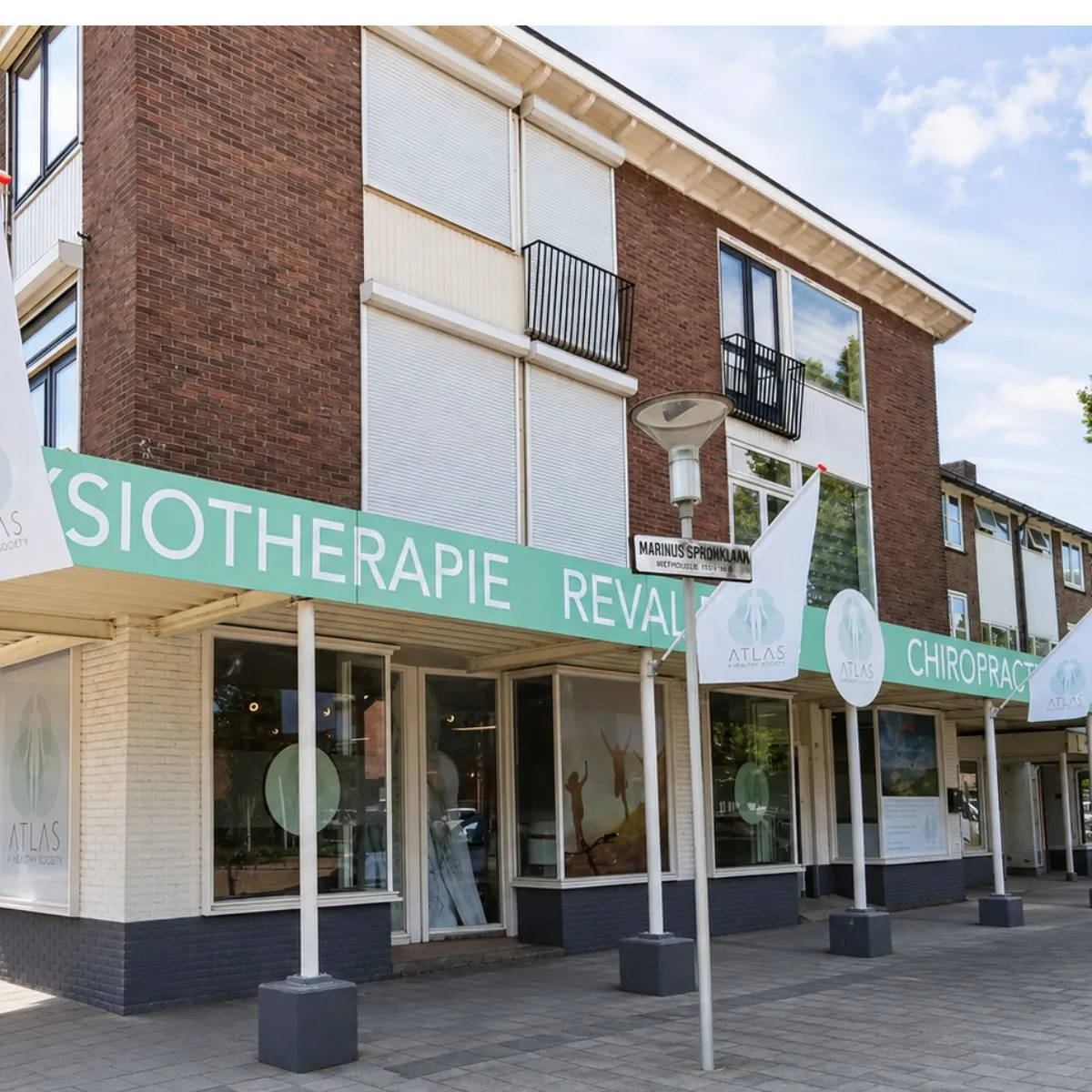 Buitenkant van Atlas Gezondheid Gorinchem aan de Marinus Spronklaan